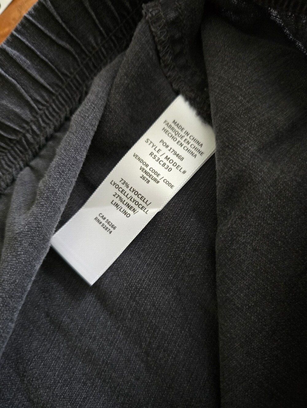 Splendid Linen Blend Drawstring Pull-On Pants, Charcoal Gray, Womens size M NWT - Picture 6 of 8